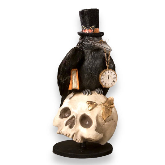 Midnight Crow On Skull by Bethany Lowe Designs-0