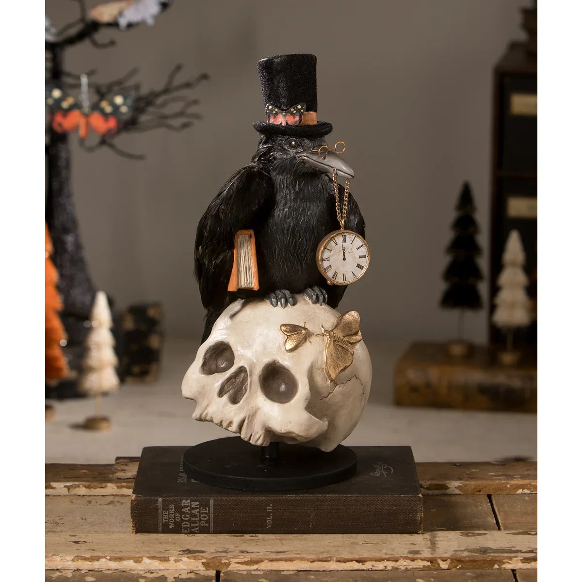 Midnight Crow On Skull by Bethany Lowe Designs-1