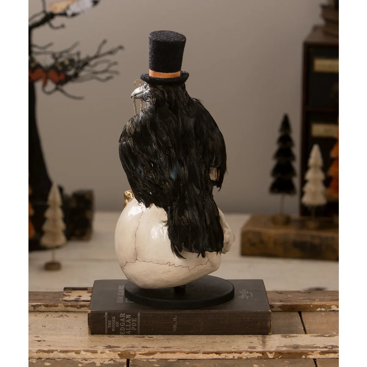 Midnight Crow On Skull by Bethany Lowe Designs-4