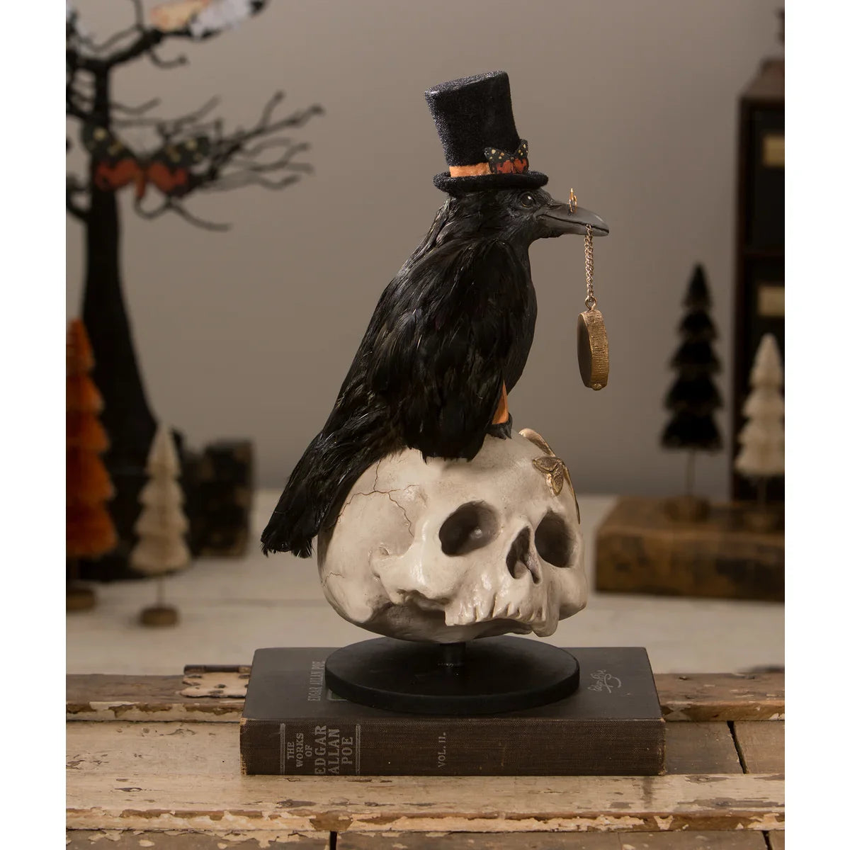 Midnight Crow On Skull by Bethany Lowe Designs-3
