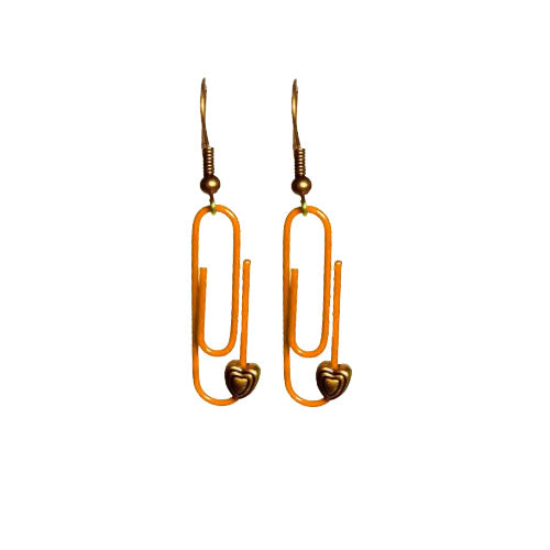 Orange Personalised Paperclip Earrings | by lovedbynlanla-0
