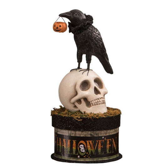Crow and Skull on Box by Bethany Lowe Designs-0