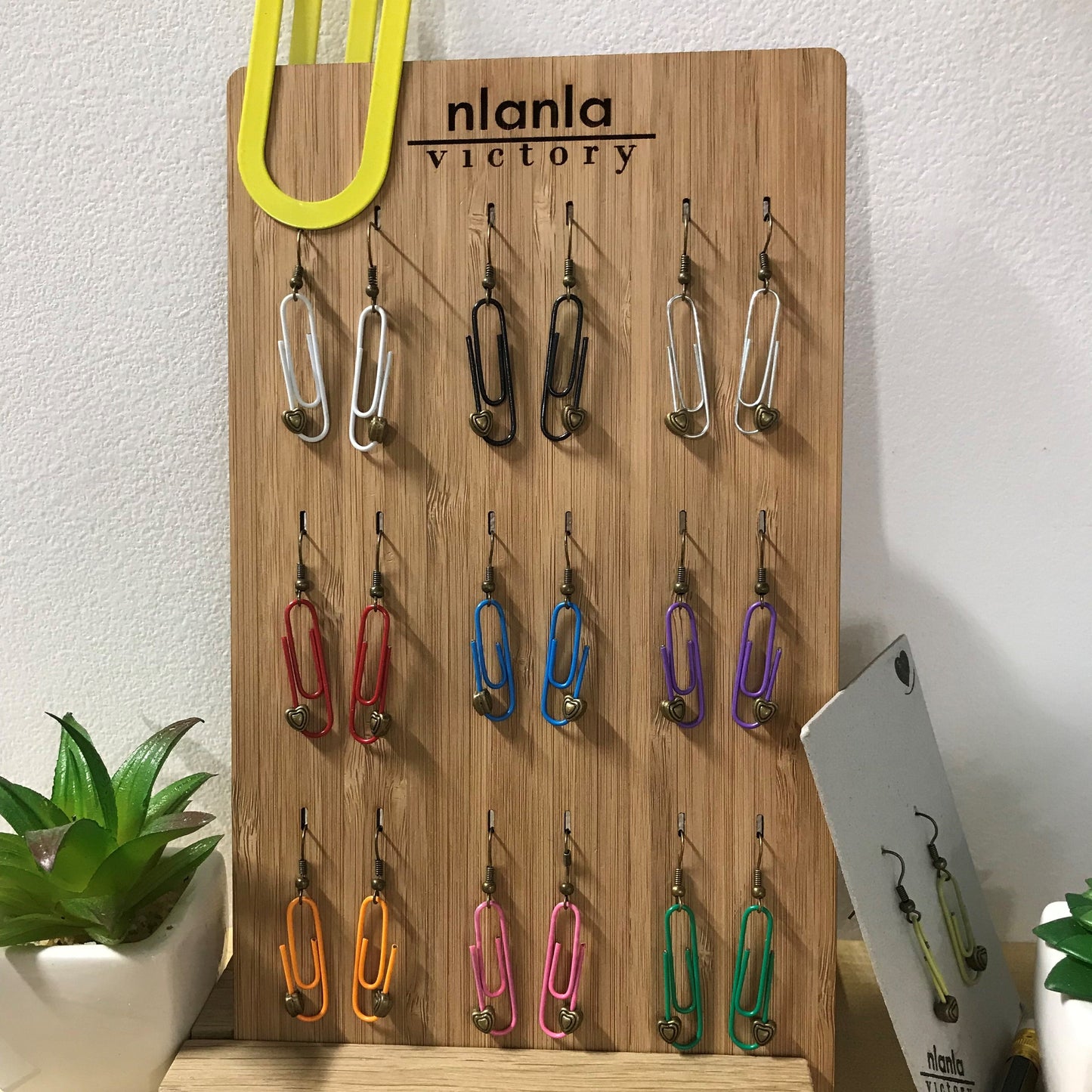 Orange Personalised Paperclip Earrings | by lovedbynlanla-1